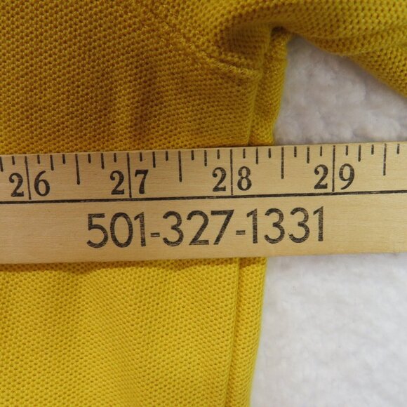 LL Bean Polo Shirt Mens Size 3XL Tall Yellow 2 Button Short Sleeve Waffle Knit - Picture 7 of 8
